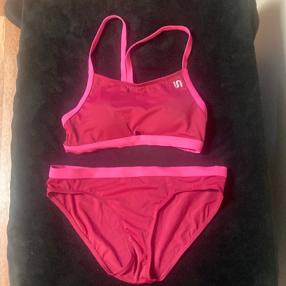 Size L women’s pink and red bikini swimsuit set